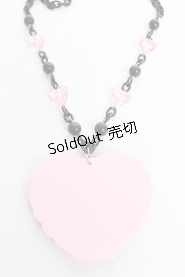 画像2: Angelic Pretty / MELODY TOYSハートネックレス（2022年）  ブラック×ピンク Y-25-10-28-005-AP-AC-SZ-ZY (2)
