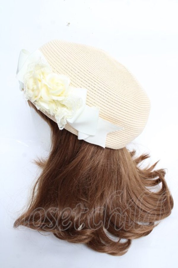 画像2: Innocent World / ブレードドロテアローズベレー帽 57.5cm アイボリー Y-25-10-28-057-IW-AC-SZ-ZY (2)