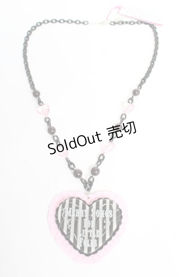 画像3: Angelic Pretty / MELODY TOYSハートネックレス（2022年）  ブラック×ピンク Y-25-10-28-005-AP-AC-SZ-ZY (3)