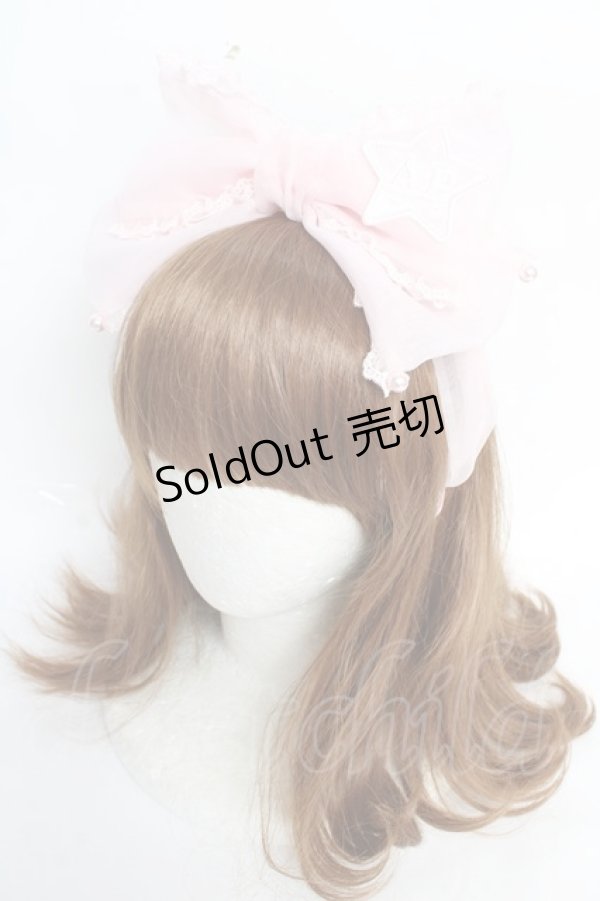 画像1: Angelic Pretty / Starワッペンオーガンジーリボンカチューシャ  ピンク Y-25-10-28-063-AP-AC-SZ-ZY (1)