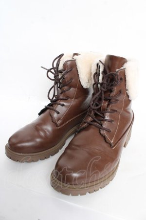 画像: axes femme / 配色ファースノーブーツ L 茶 Y-25-10-28-067-AX-SH-SZ-ZY