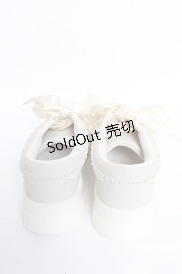 画像3: 【SALE】m petit by misako / レーススニーカー M 中白 Y-25-10-28-068-LO-SH-SZ-ZTK002 (3)