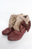 画像1: axes femme / ファー付きブーティー M ワイン Y-25-10-28-070-AX-SH-SZ-ZY (1)