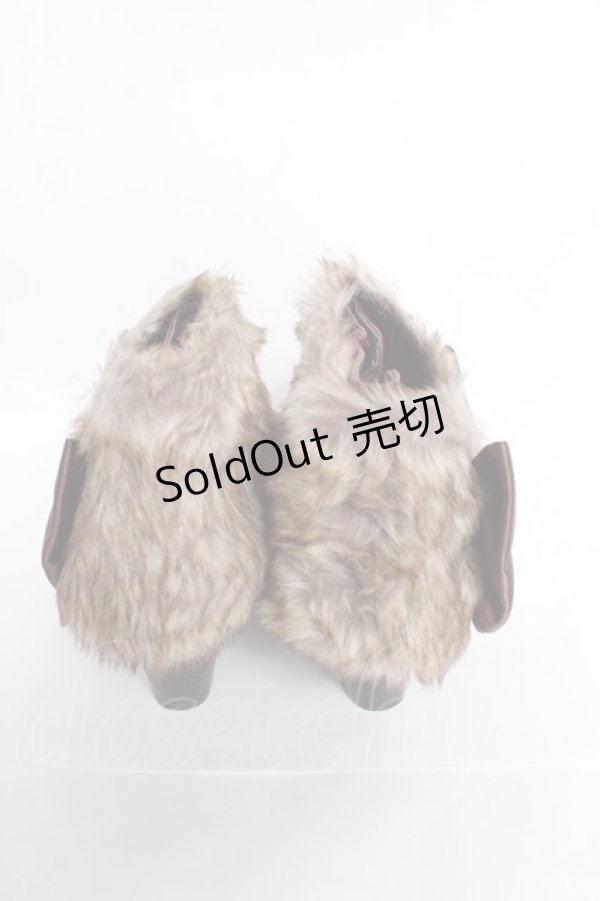 画像3: axes femme / ファー付きブーティー M ワイン Y-25-10-28-070-AX-SH-SZ-ZY (3)