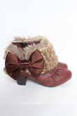 画像4: axes femme / ファー付きブーティー M ワイン Y-25-10-28-070-AX-SH-SZ-ZY (4)