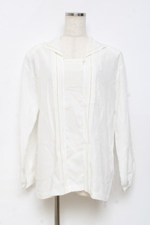 画像: PINK HOUSE / トライアングルカラーのタック入りブラウス F 白 Y-25-10-28-072-LO-BL-SZ-ZY