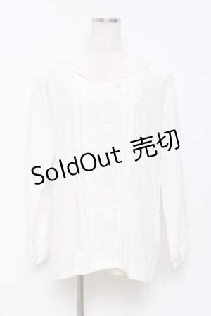 画像: PINK HOUSE / トライアングルカラーのタック入りブラウス F 白 Y-25-10-28-072-LO-BL-SZ-ZY