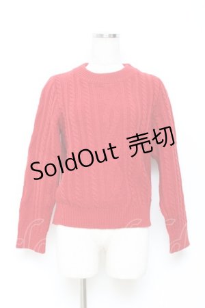 画像: Jane Marple Dans Le Salon / ケーブルニット M 赤 Y-25-10-28-074-JM-TO-SZ-ZY