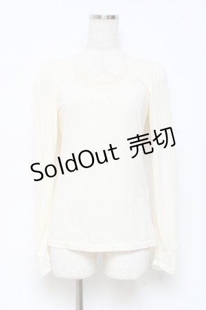 画像: axes femme / フラワーレースインナーカットソー M 生成り Y-25-10-28-076-AX-TO-SZ-ZY