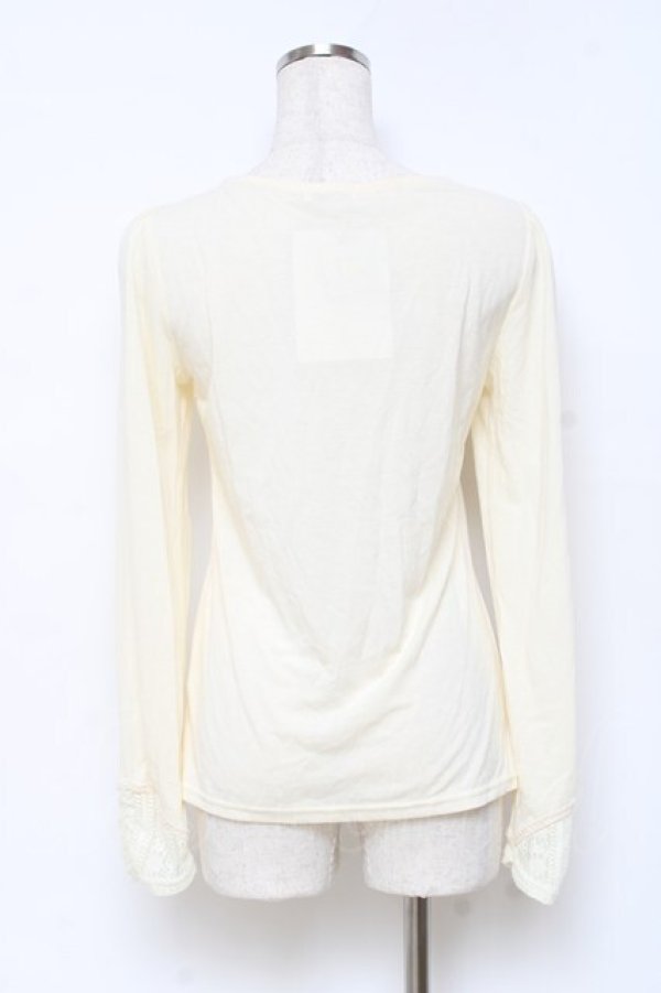 画像2: axes femme / フラワーレースインナーカットソー M 生成り Y-25-10-28-076-AX-TO-SZ-ZY (2)