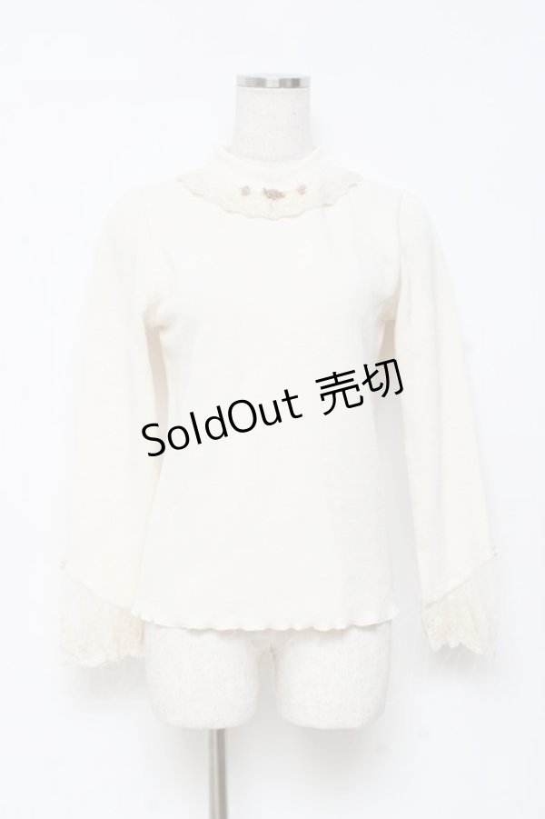 画像1: axes femme / バラモチーフカットプルオーバー M 生成り Y-25-10-28-077-AX-TO-SZ-ZY (1)