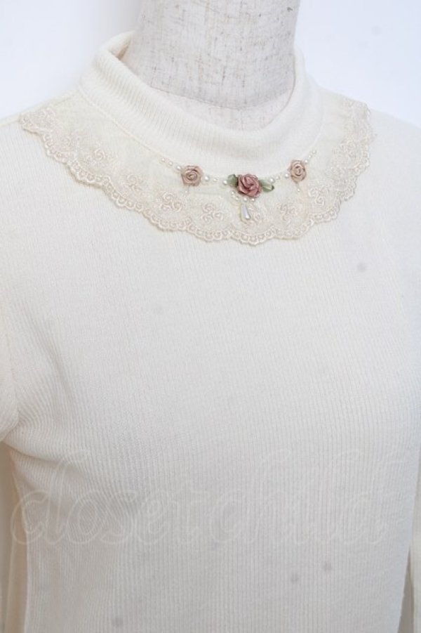 画像3: axes femme / バラモチーフカットプルオーバー M 生成り Y-25-10-28-077-AX-TO-SZ-ZY (3)