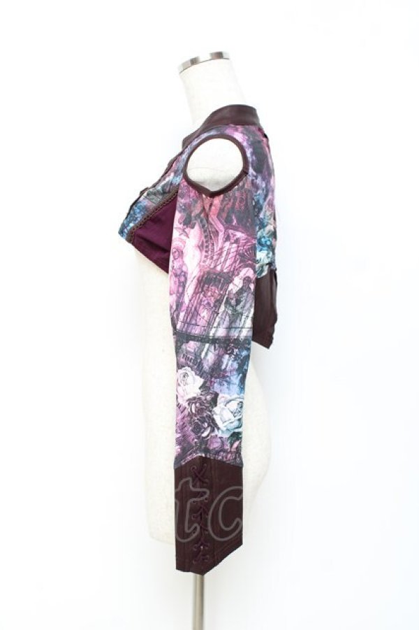 画像2: Rozen Kavalier / マスカレードプリントシュラグ  ワイン Y-25-10-28-079-OO-TO-SZ-ZY (2)