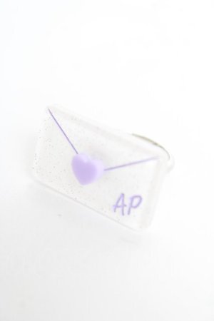画像: Angelic Pretty / Lovely Love Letterリング  ラベンダー Y-25-10-28-009-AP-AC-SZ-ZY