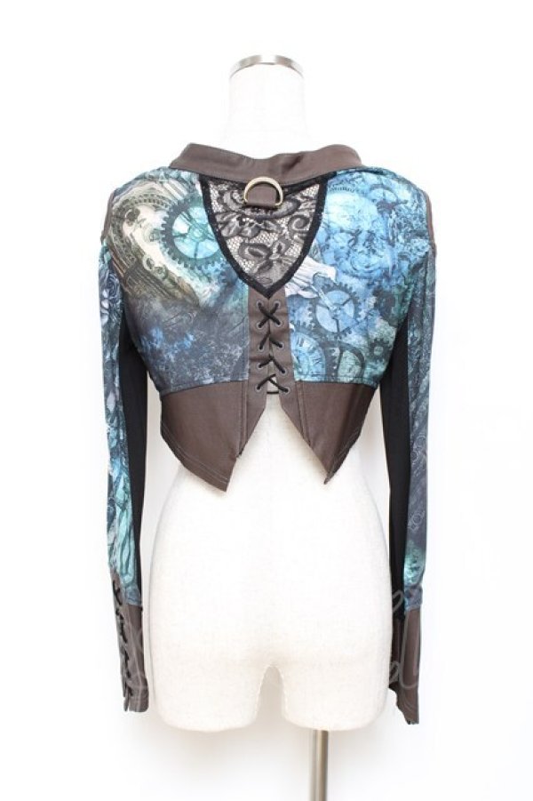 画像3: Rozen Kavalier / マスカレードプリントシュラグ  グリーン Y-25-10-28-080-OO-TO-SZ-ZY (3)