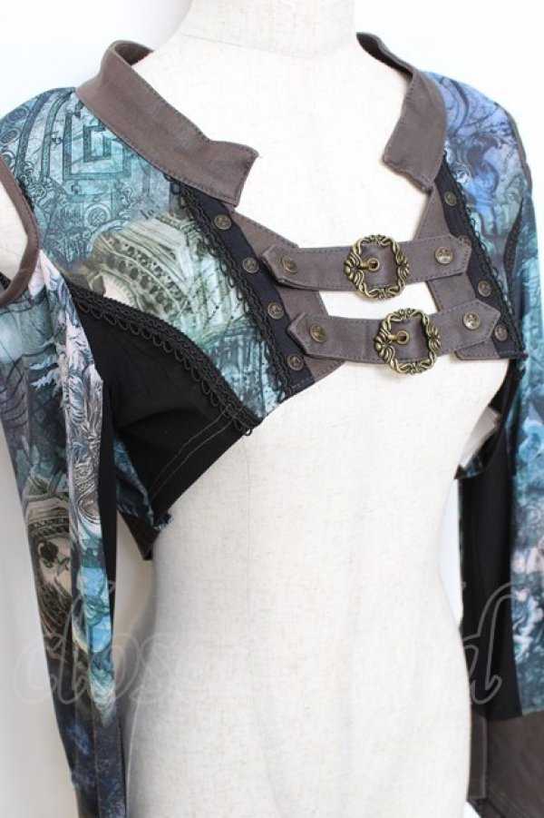 画像4: Rozen Kavalier / マスカレードプリントシュラグ  グリーン Y-25-10-28-080-OO-TO-SZ-ZY (4)