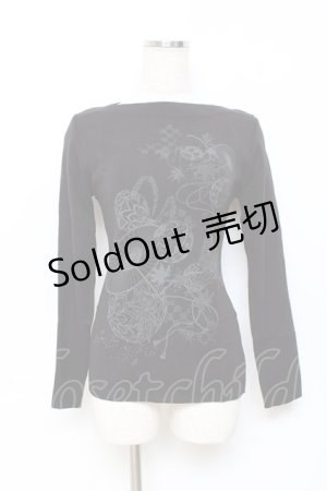 画像: Ozz On / 手毬ptニットトップス  黒 Y-25-10-28-081-OO-TO-SZ-ZY