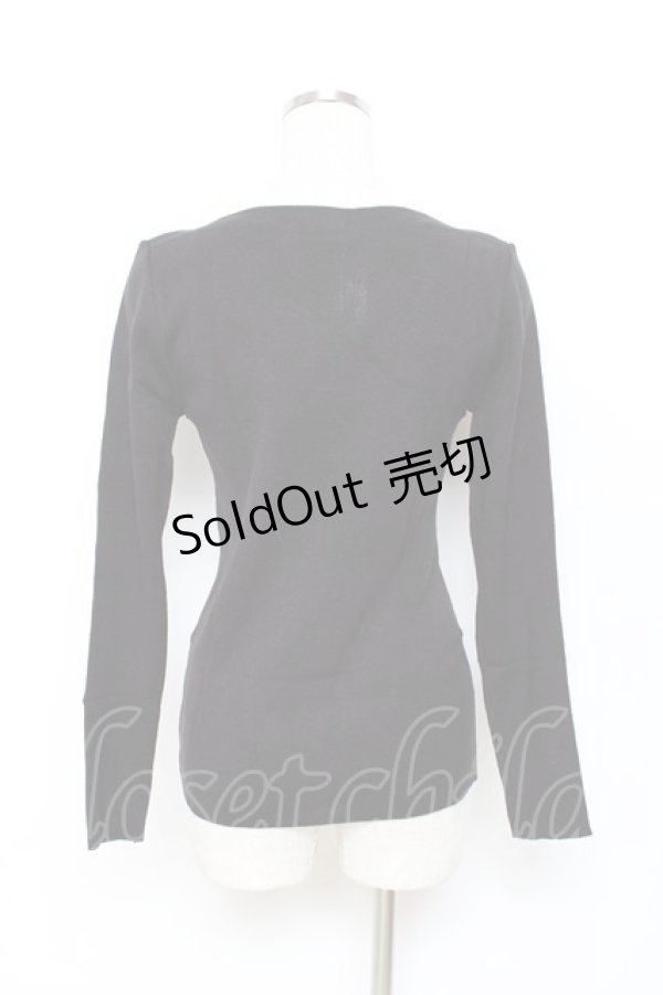 画像2: Ozz On / 手毬ptニットトップス  黒 Y-25-10-28-081-OO-TO-SZ-ZY (2)