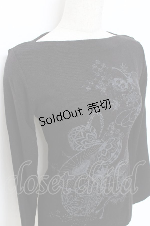 画像3: Ozz On / 手毬ptニットトップス  黒 Y-25-10-28-081-OO-TO-SZ-ZY (3)