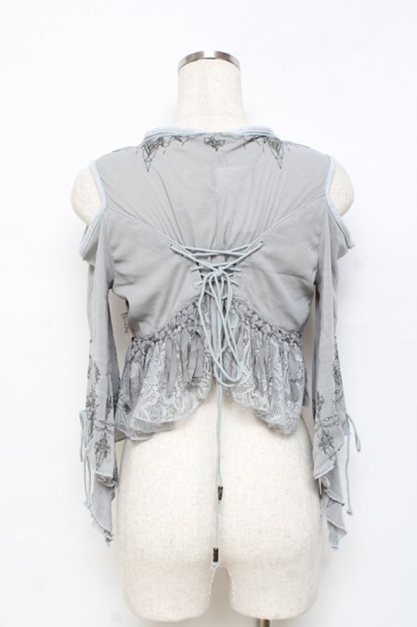 画像3: Rozen Kavalier / 肩出しメッシュチュールシュラグボレロ  グレー Y-25-10-28-082-OO-TO-SZ-ZY (3)