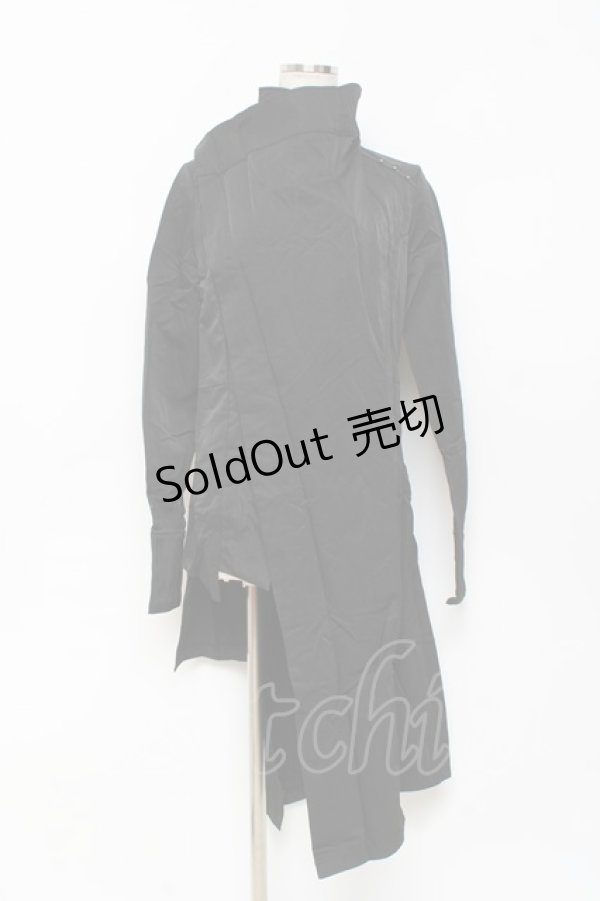 画像1: Ozz conte / ドレープアシメシャツ  黒 Y-25-10-28-083-OO-TO-SZ-ZY (1)