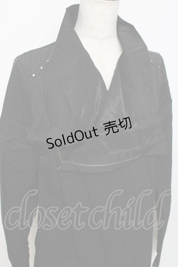 画像5: Ozz conte / ドレープアシメシャツ  黒 Y-25-10-28-083-OO-TO-SZ-ZY (5)