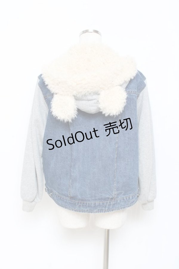 画像2: Secret Honey / くま耳Gジャン 2 インディゴ Y-25-10-28-085-CA-JA-SZ-ZY (2)