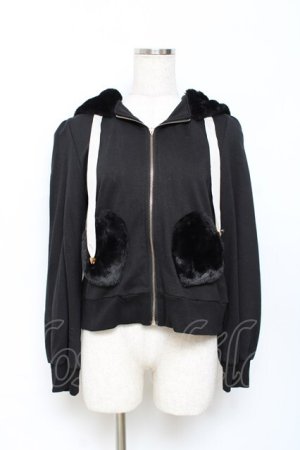 画像: Secret Honey / うさ耳フードパーカー 2 黒 Y-25-10-28-086-CA-TO-SZ-ZY
