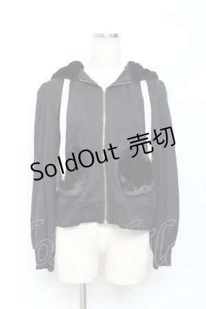 画像: Secret Honey / うさ耳フードパーカー 2 黒 Y-25-10-28-086-CA-TO-SZ-ZY