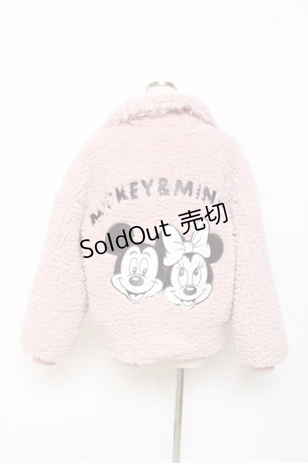 画像2: Areeam / ミッキー&ミニー ボアジャケット F ピンク Y-25-10-28-088-LO-CO-SZ-ZY (2)