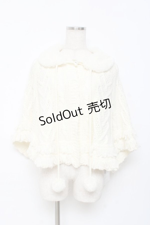 画像1: Secret Honey / ニットケープ 2 アイボリー Y-25-10-28-090-CA-TO-SZ-ZY (1)