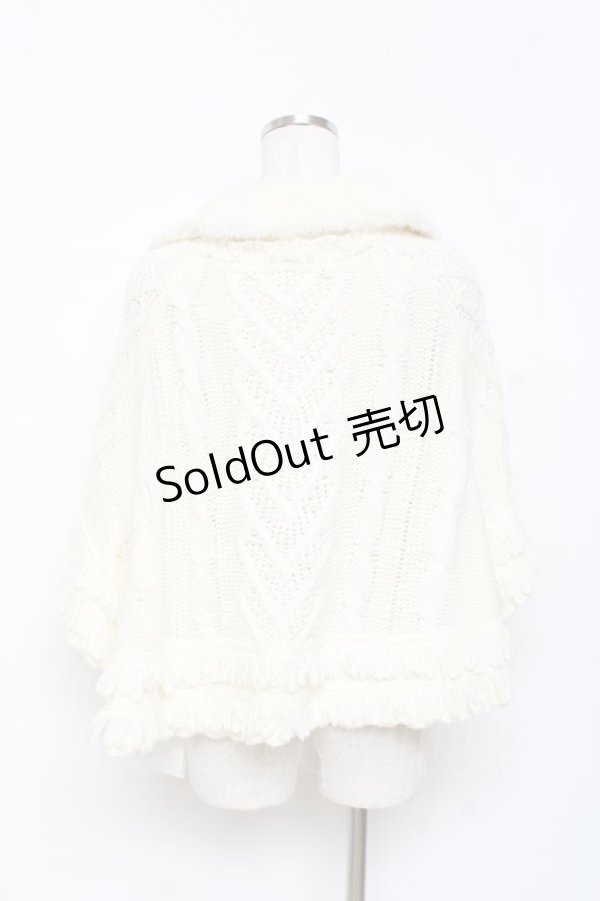 画像2: Secret Honey / ニットケープ 2 アイボリー Y-25-10-28-090-CA-TO-SZ-ZY (2)