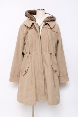 画像: axes femme / パーカー付きモッズコート M ベージュ Y-25-10-28-094-AX-CO-SZ-ZY