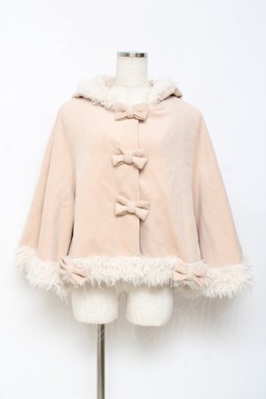 画像: Secret Honey / リボンケープコート 2 ベージュ Y-25-10-28-097-CA-CO-SZ-ZY