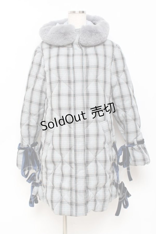 画像1: axes femme POETIQUE / レースアップエコダウンコート M ブルーグレー Y-25-10-28-098-AX-CO-SZ-ZI (1)