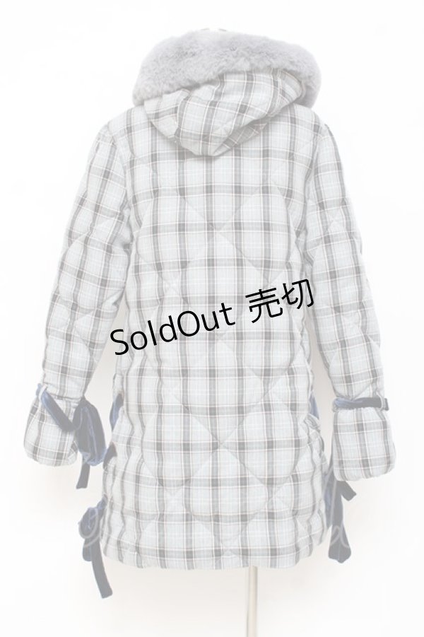 画像2: axes femme POETIQUE / レースアップエコダウンコート M ブルーグレー Y-25-10-28-098-AX-CO-SZ-ZI (2)