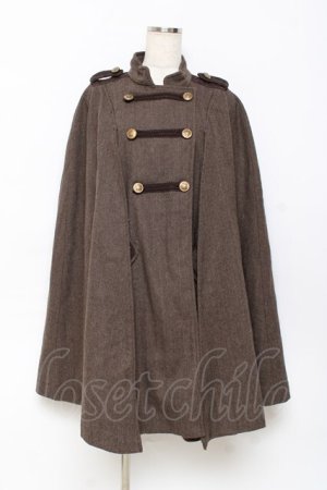 画像: axes femme / ナポレオンマント風コート M 茶 Y-25-10-28-100-AX-CO-SZ-ZY