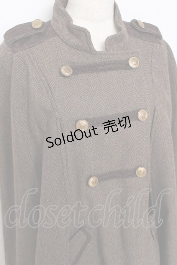 画像3: axes femme / ナポレオンマント風コート M 茶 Y-25-10-28-100-AX-CO-SZ-ZI (3)