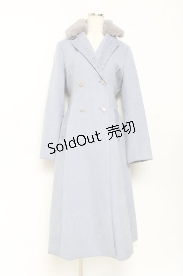 画像1: axes femme / テーラー襟コート L サックス Y-25-10-28-102-AX-CO-SZ-ZI (1)