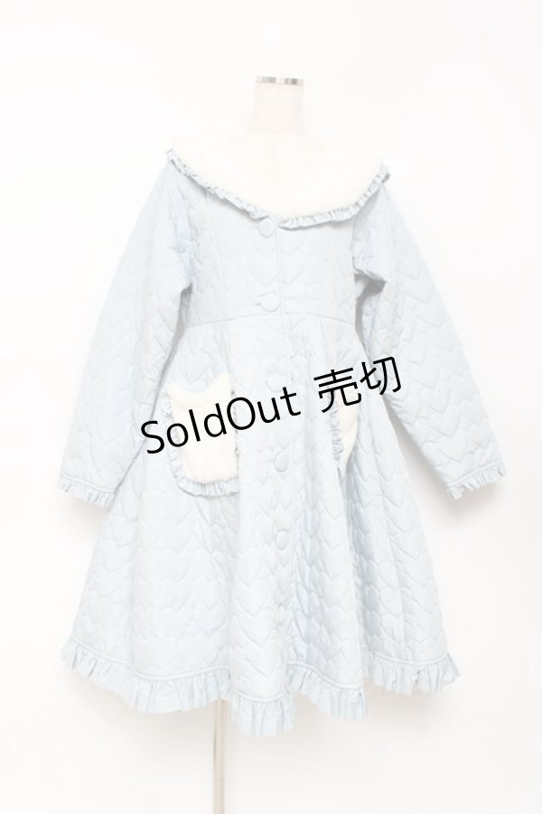 画像1: axes femme kawaii / ハートキルティングコート M サックス Y-25-10-28-103-AX-CO-SZ-ZI (1)