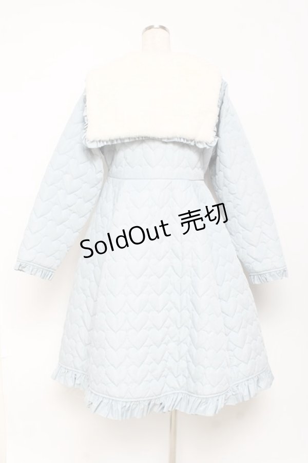 画像2: axes femme kawaii / ハートキルティングコート M サックス Y-25-10-28-103-AX-CO-SZ-ZI (2)