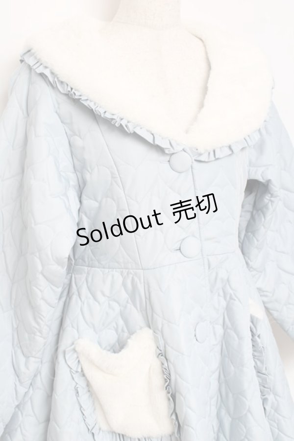 画像3: axes femme kawaii / ハートキルティングコート M サックス Y-25-10-28-103-AX-CO-SZ-ZI (3)