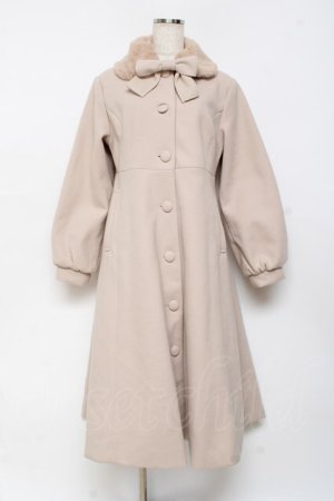 画像: m petit by misako / AM*リボンコート M ベージュ Y-25-10-28-107-LO-JA-SZ-ZY