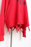 画像4: NieR Clothing / ダメージ加工トレーナー  赤 Y-25-10-28-111-PU-TO-SZ-ZY (4)