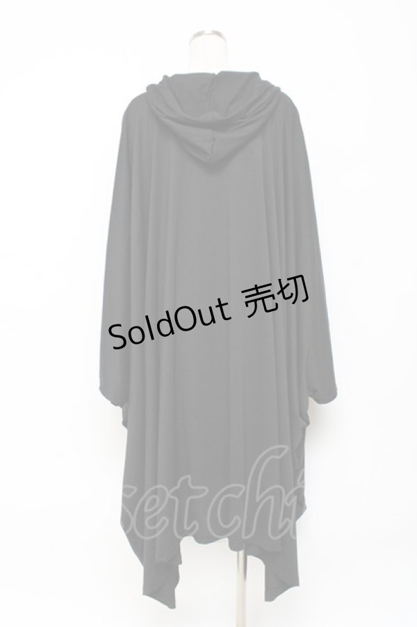 画像2: Drug Honey / クリスタル線画x写実的臓器ドレープポンチョワンピース  黒 Y-25-10-28-112-PU-OP-SZ-ZY (2)