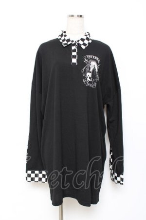 画像: LISTEN FLAVOR / 天から堕ちたユニコーン 襟付きカットソー F 黒 Y-25-10-28-114-PU-TO-SZ-ZY