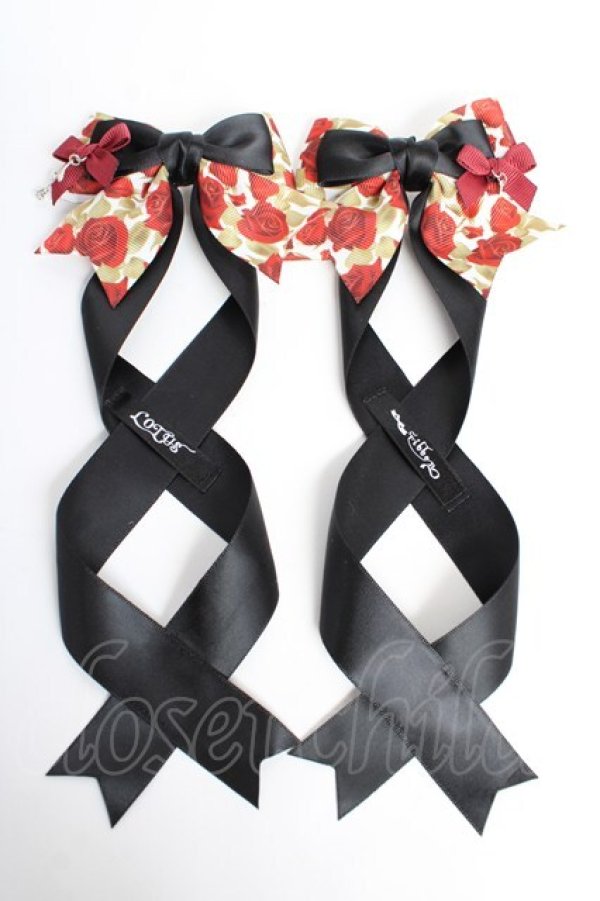 画像1: LOTUS ribbon / ツインテールリボンバレッタ   Y-25-10-28-015-EL-ZA-SZ-ZY (1)