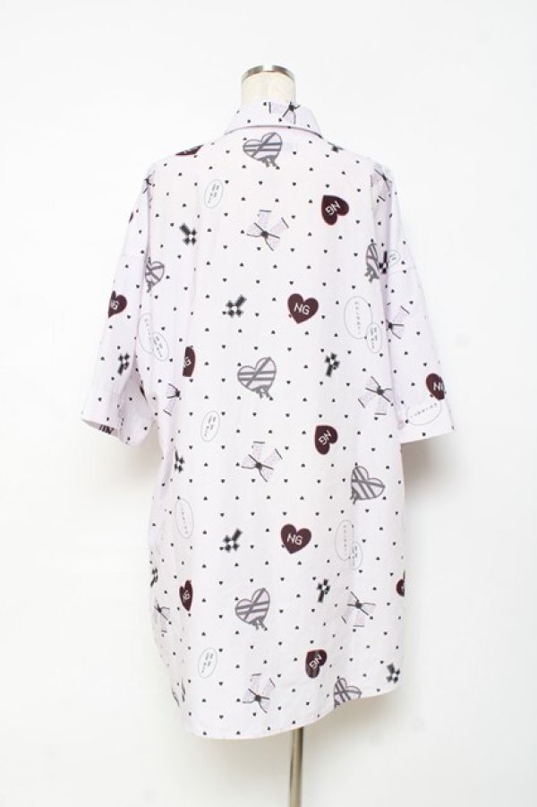 画像2: Ank Rouge / やみかわいいプリントBigシャツ M ピンク Y-25-10-28-116-CA-BL-SZ-ZY (2)