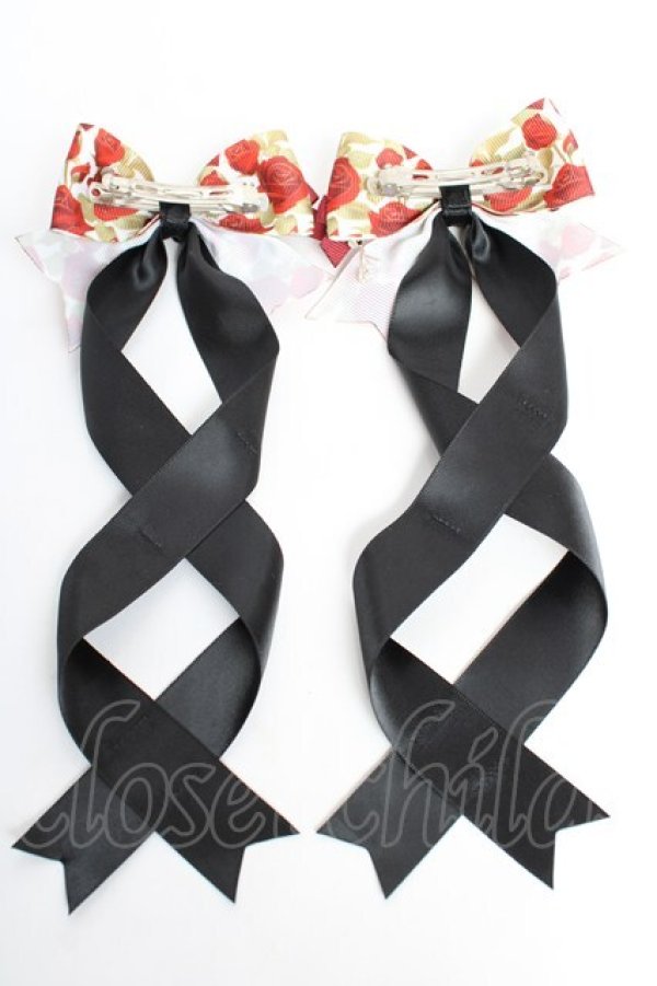 画像2: LOTUS ribbon / ツインテールリボンバレッタ   Y-25-10-28-015-EL-ZA-SZ-ZY (2)