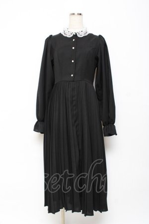 画像: m petit by misako / AM*レースエリプリーツワンピース M 中黒 Y-25-10-28-121-LO-OP-SZ-ZY